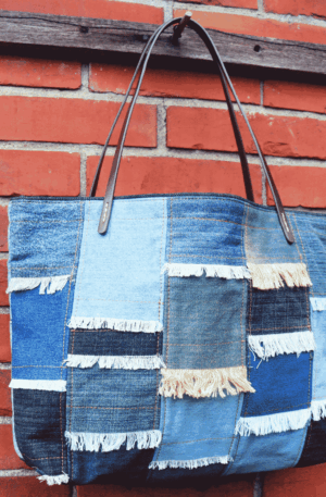 【現貨】牛仔流蘇拼接托特包（僅此一件，售完為止）